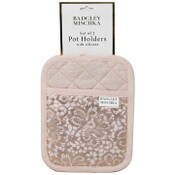 Wholesale - 2pc Rose Silicone Grip Pot Holder wShining Floral Lace C/P 30, UPC: 195010185783